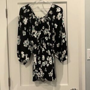 Topshop Elasticated Channel Long Sleeve Romper in Multi-Floral